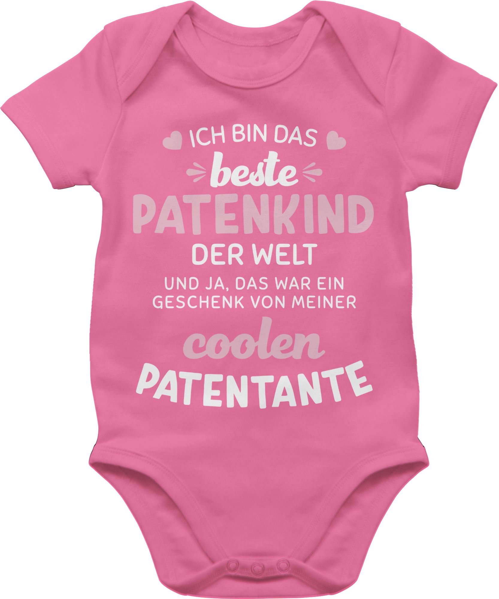 Shirtracer Shirtbody Ich bin das beste Patenkind der Welt weiß/rosa Patentante Baby 1 Pink