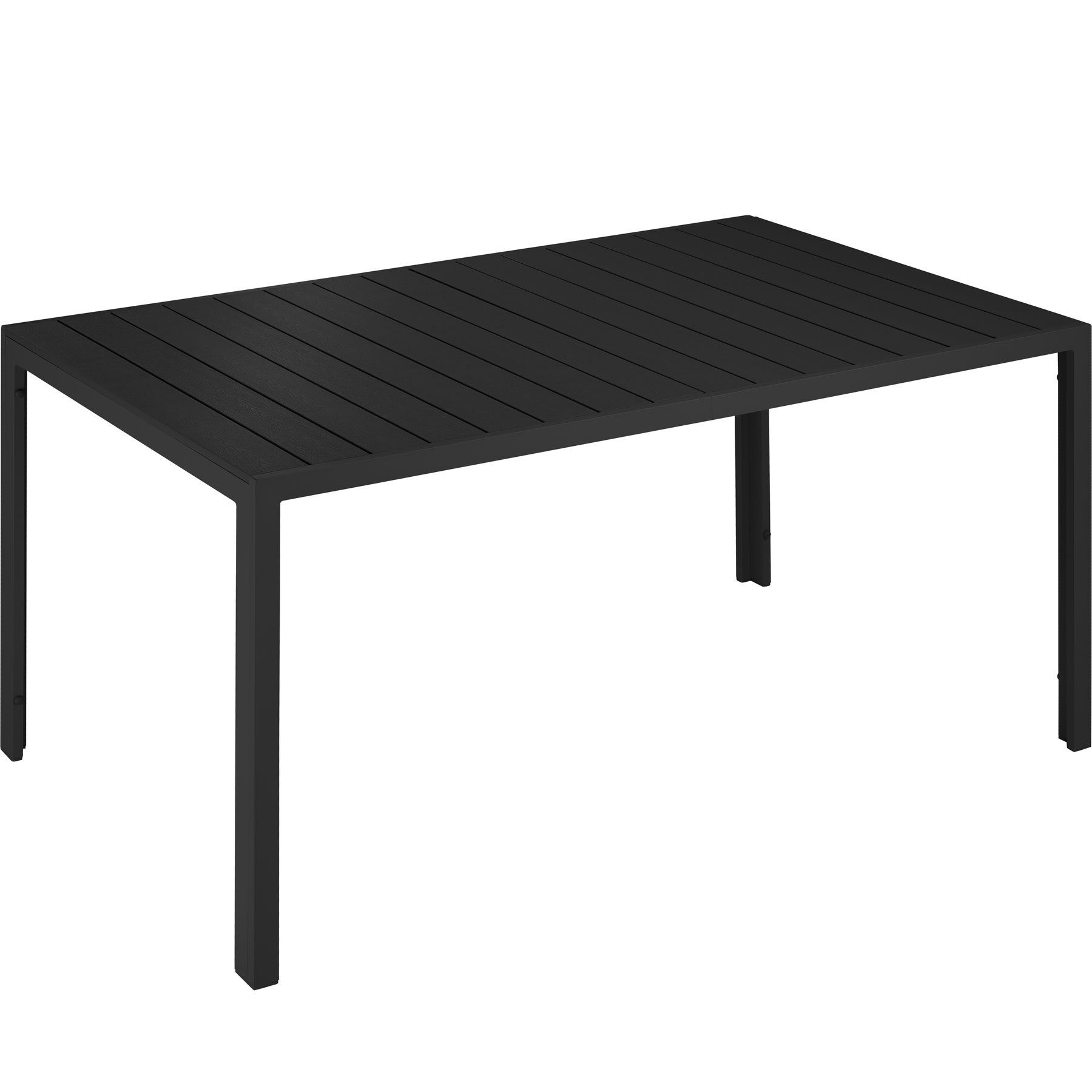 tectake Gartentisch Bianca (1-St., 1 tlg), robuste Oberfläche schwarz | schwarz | Tische