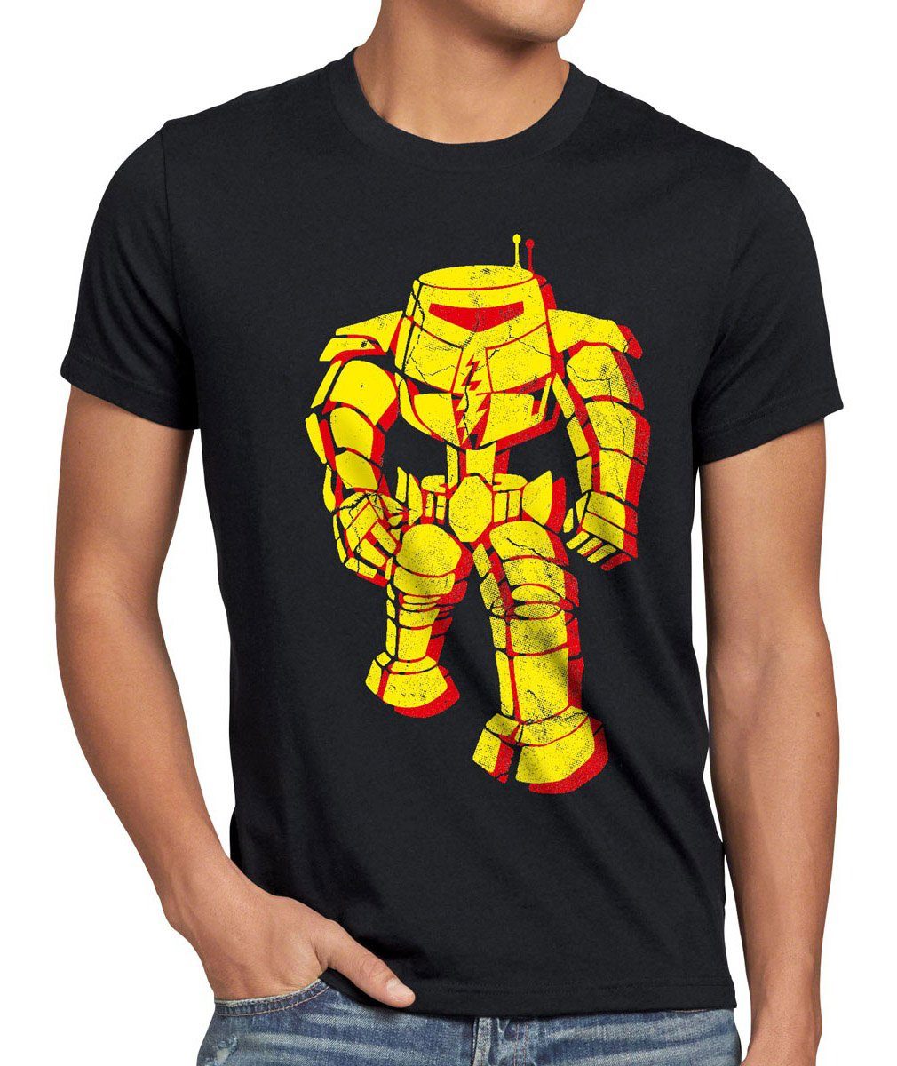 style3 Print-Shirt Herren T-Shirt Robot Sheldon Bang Serie Fan Big the Roboter comic cooper Theory schwarz