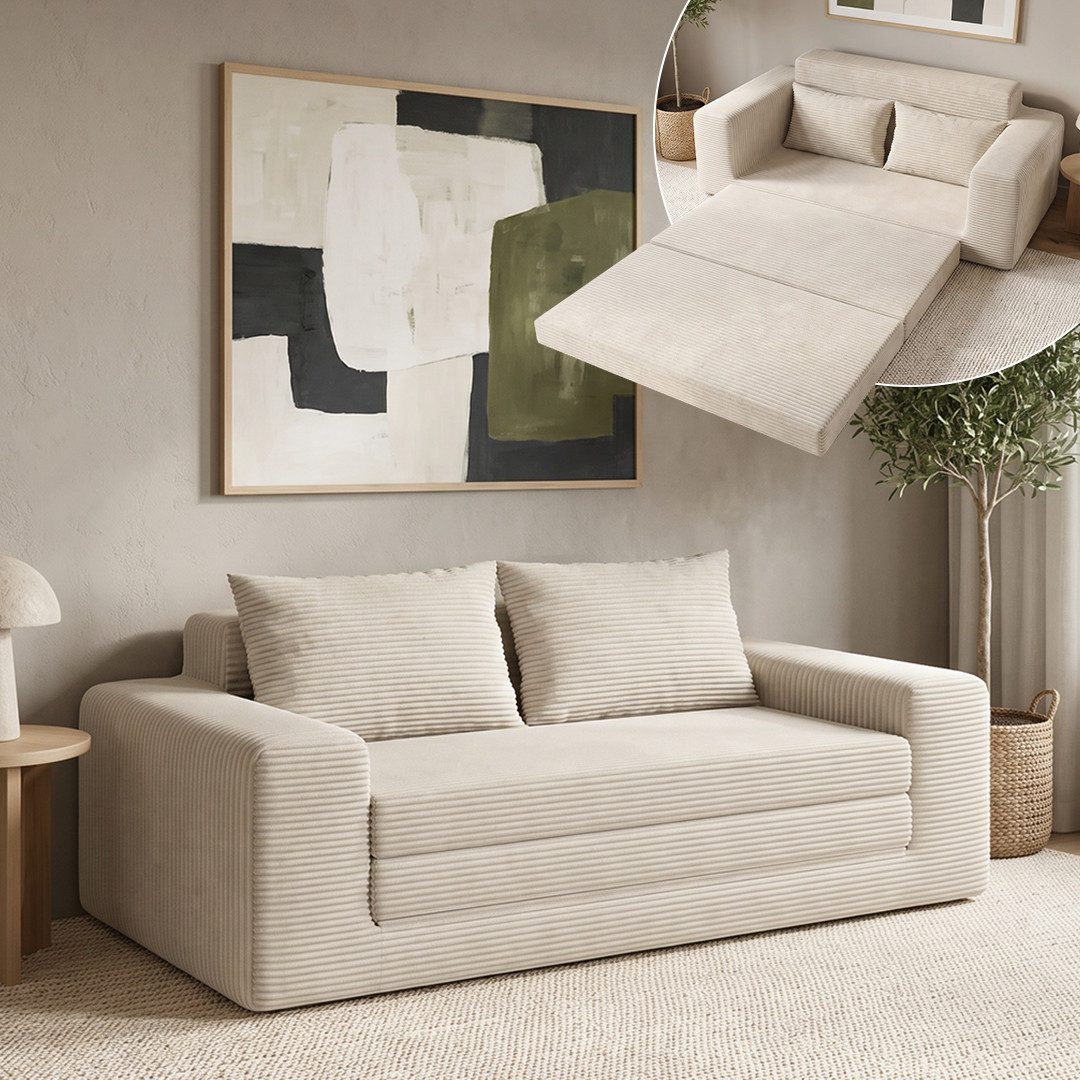 skølm Schlafsofa Kvasir Vollschaumsofa, ausklappbar mit Kissen, vakuumiert, 2 Sitzplätze, 168x94x62 cm (BxTxH), als Gästebett nutzbar