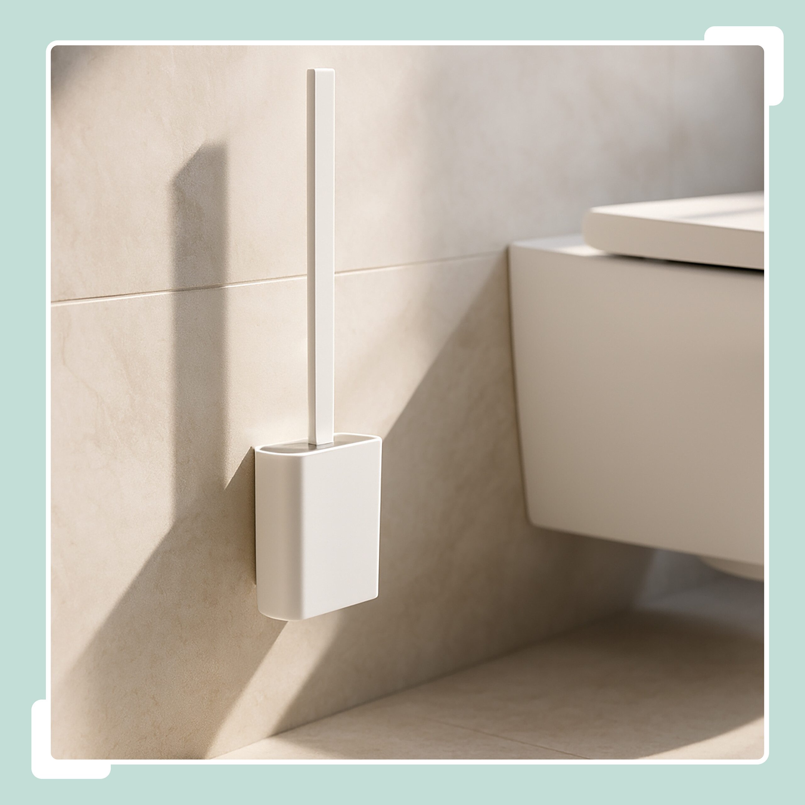 relaxdays WC-Garnitur Toilettenbürste zur Wandmontage, (1-tlg), weiß günstig online kaufen