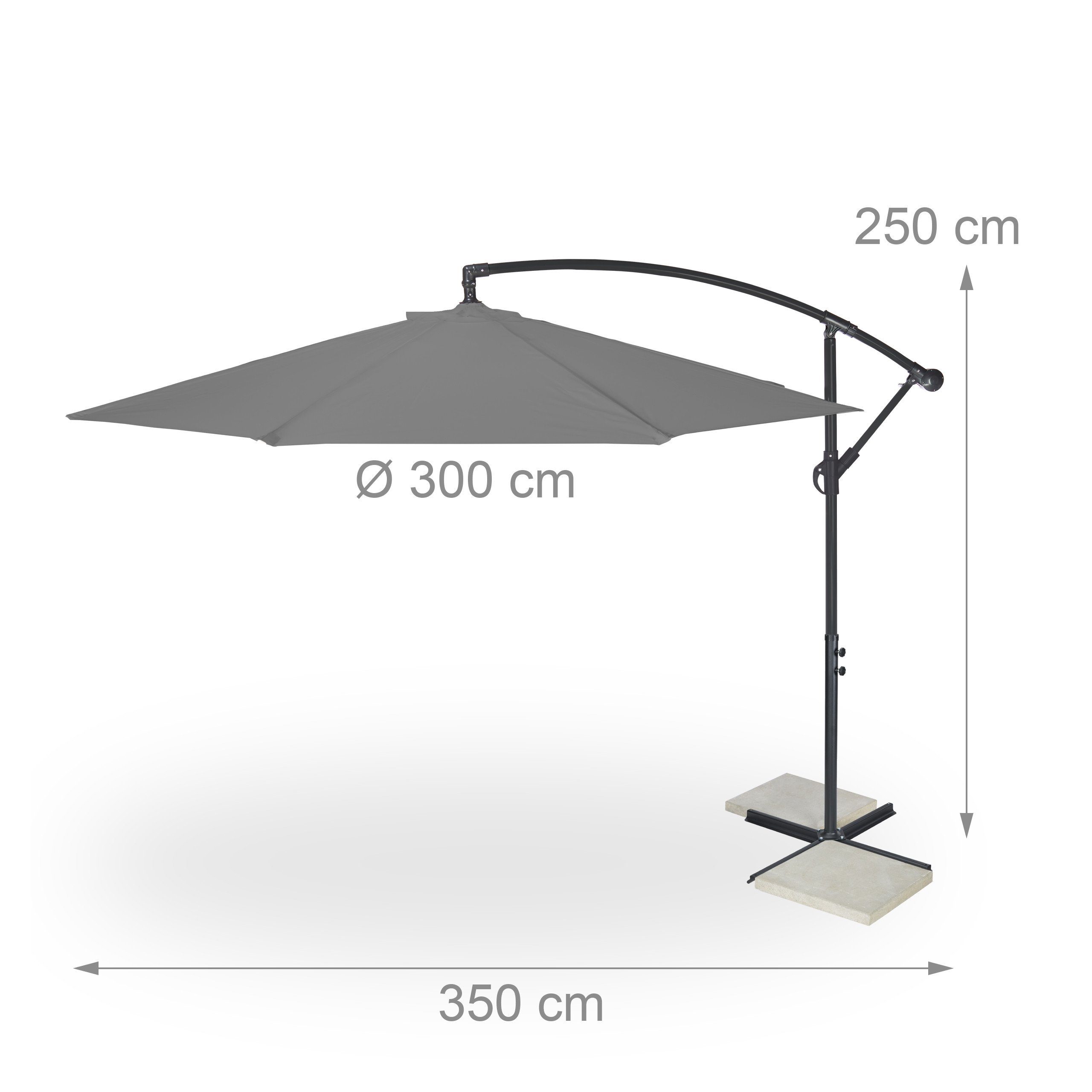 relaxdays Ampelschirm D: 300 cm