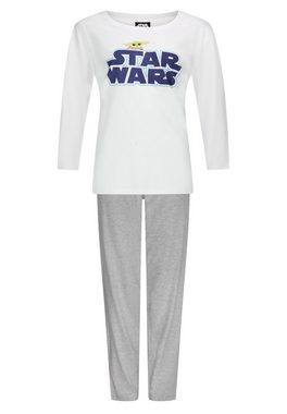 Star Wars Schlafanzug Star Wars Yoda Damen Lang Pyjama-Set Langarm-Shirt mit Schlafhose (2 tlg)