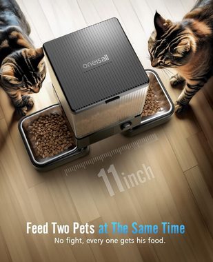 purplerain Katzen-Futterspender Oneisall Automatischer Katzenfutterspender mit 5G WLAN für 2 Katzen