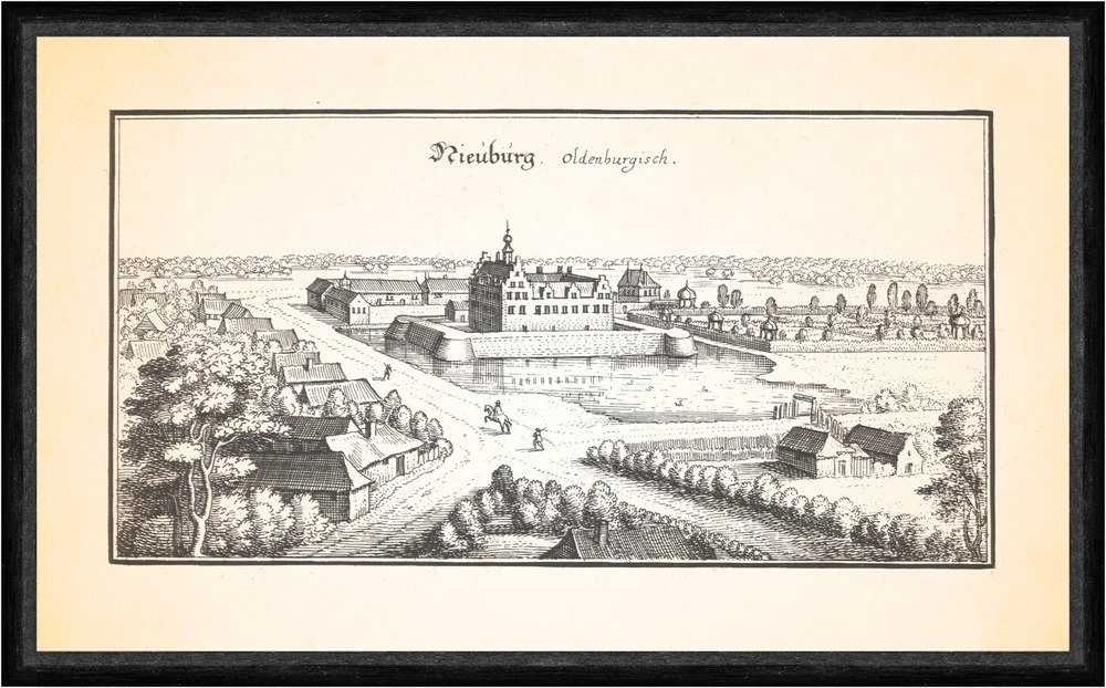 Kunstdruck Nieuburg Oldenburgisch Schloss Neuenburg Zetel Trutzburg Faks_Merian