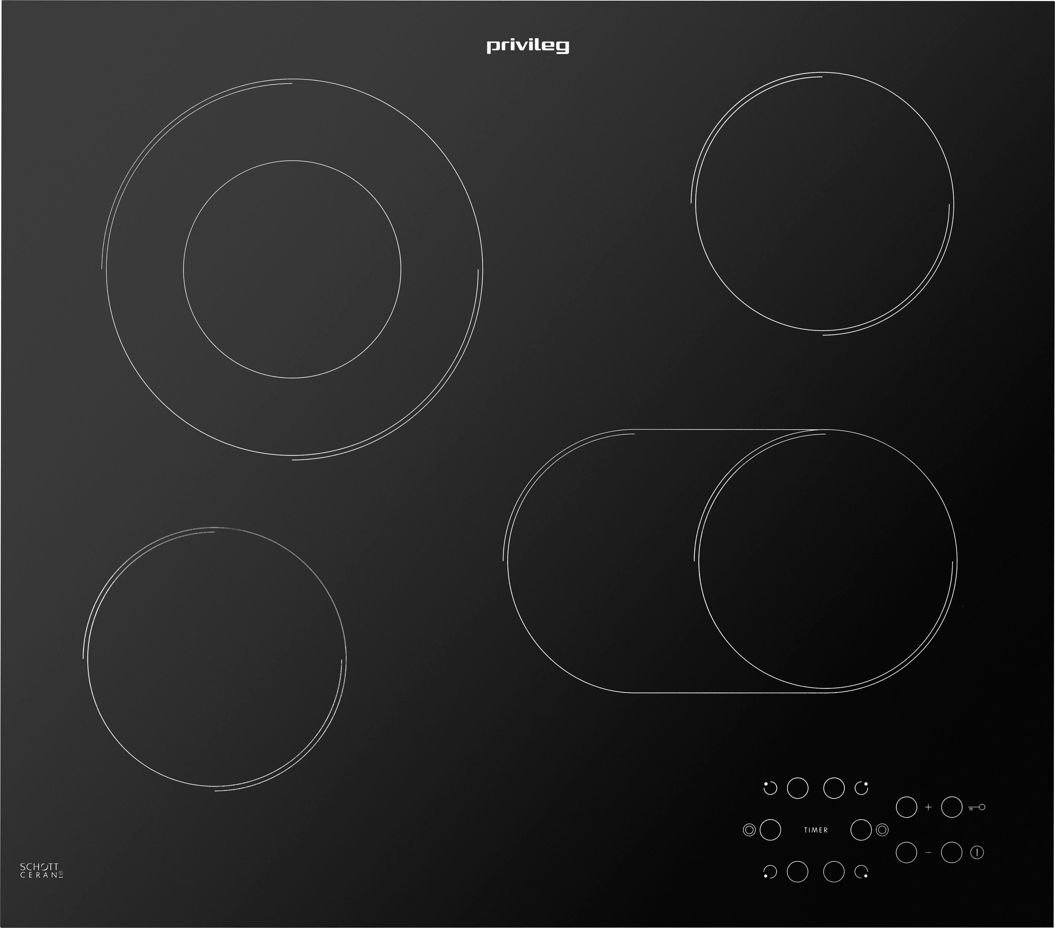 Privileg Elektro-Kochfeld von SCHOTT CERAN® PCTAC 6042 IN, mit Timer