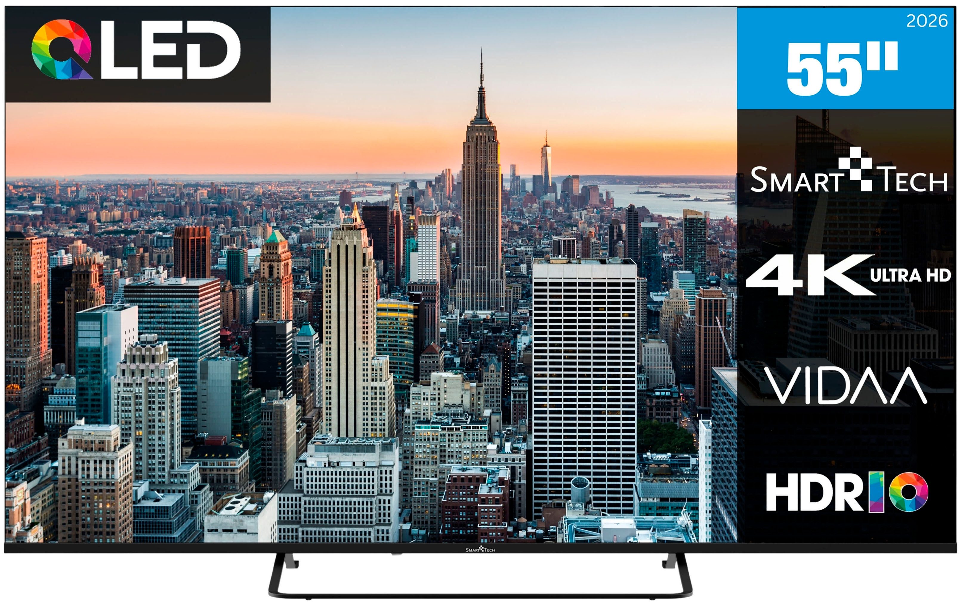 Smart Tech 55QV02K QLED-Fernseher (139 cm/55 Zoll, 4K Ultra HD, Smart-TV)