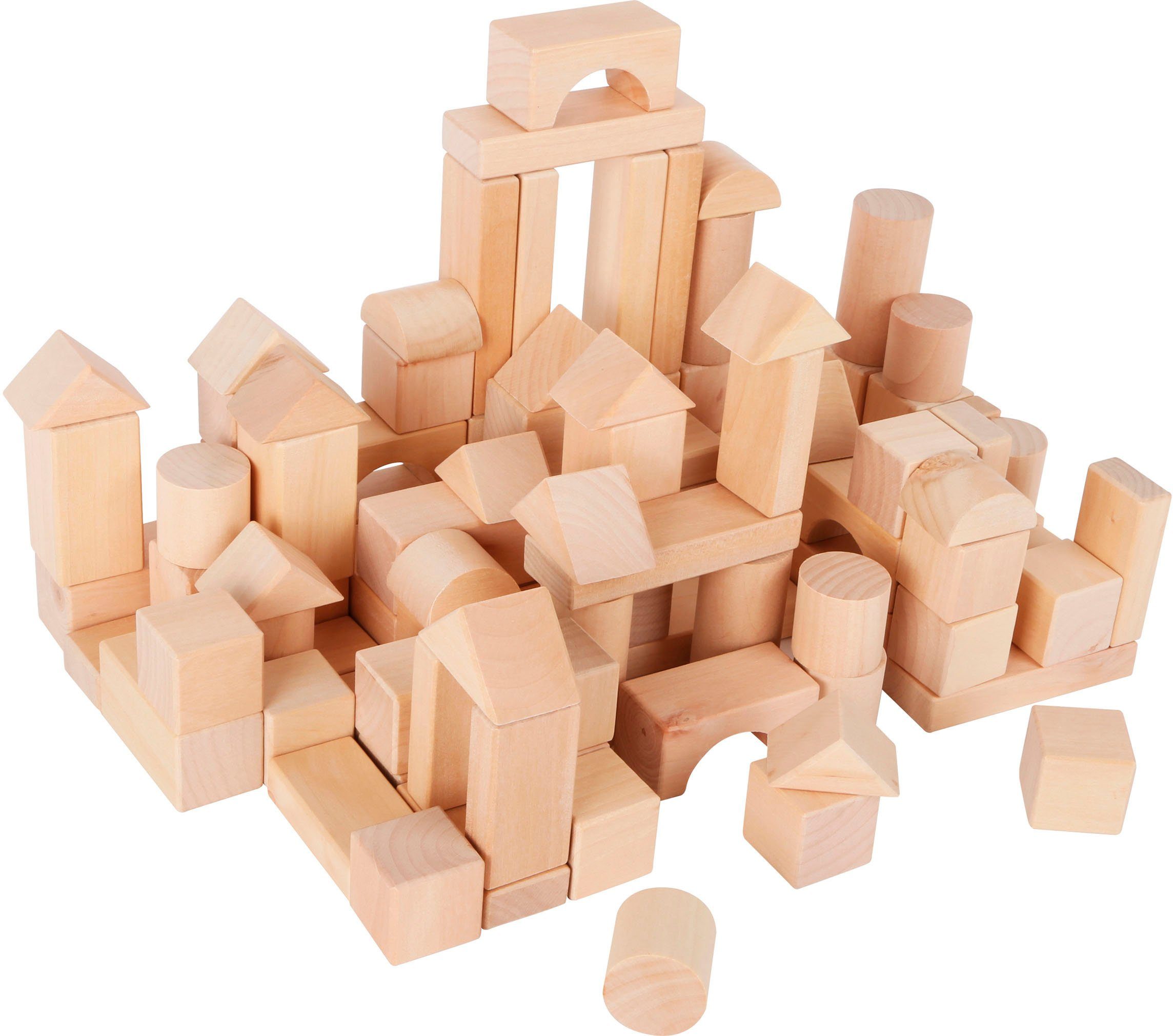 Small Foot Holzbausteine, natur Spielbausteine, (100 St), mit Beutel