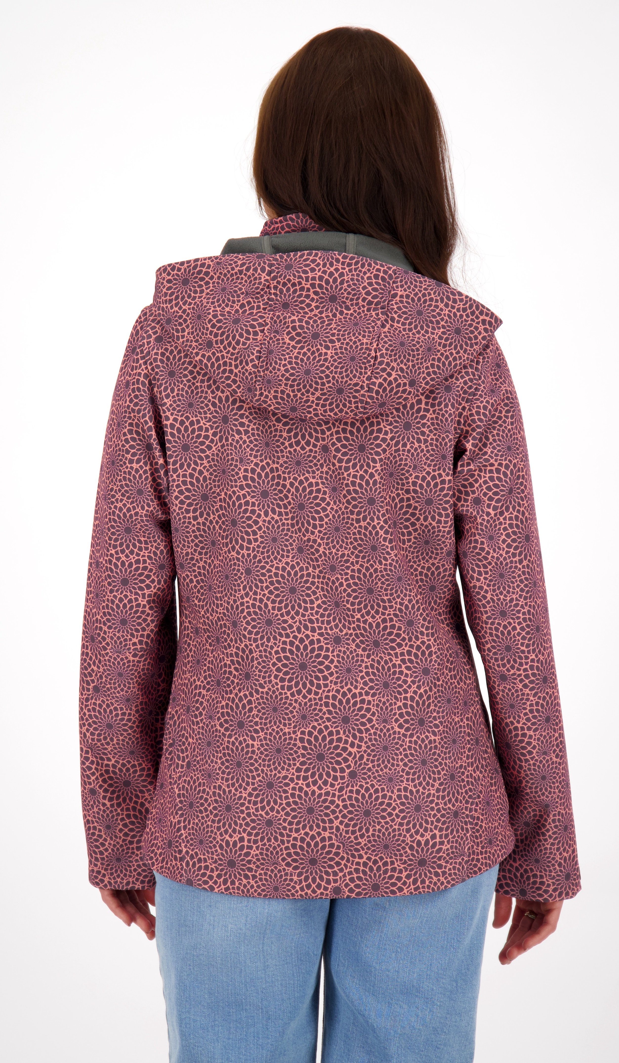 DEPROC Active Softshelljacke SHELBY PEAK DC leichte Softshelljacke mit All-Over-Print und abnehmbarer Kapuze