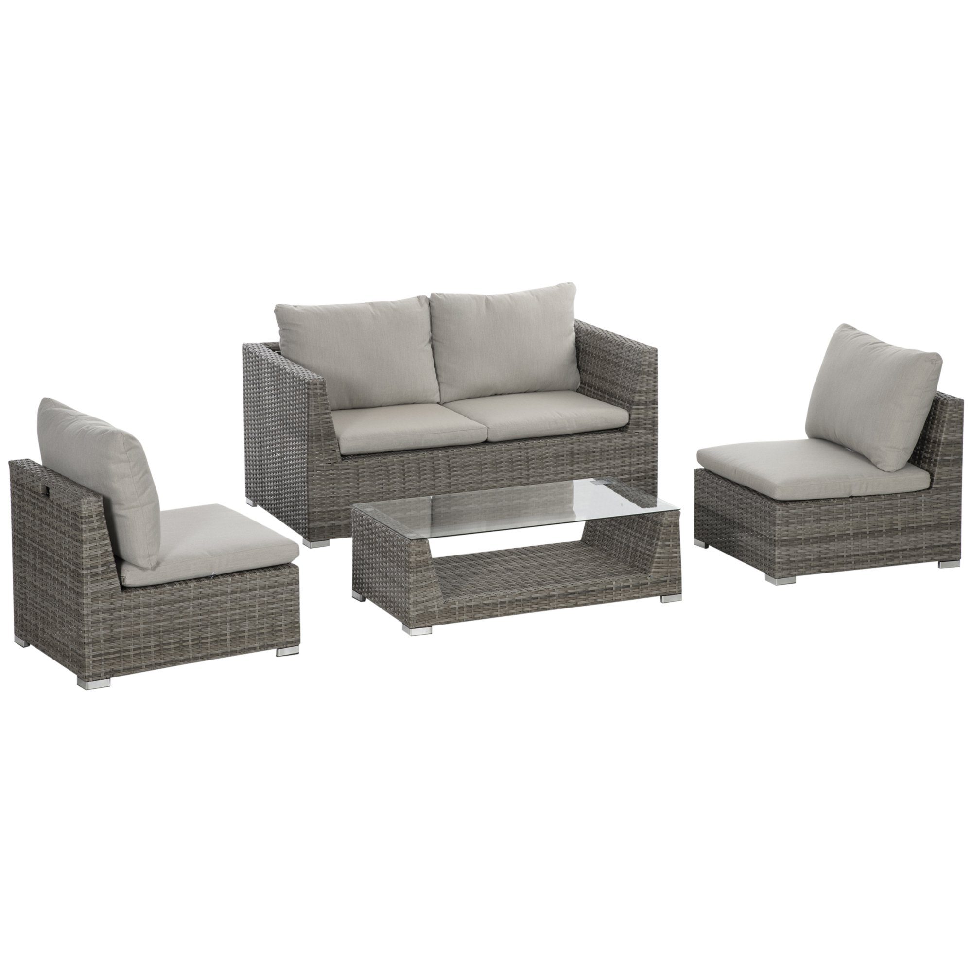Outsunny Sitzgruppe »Outsunny 4teiliges GartenmöbelSet aus PERattan