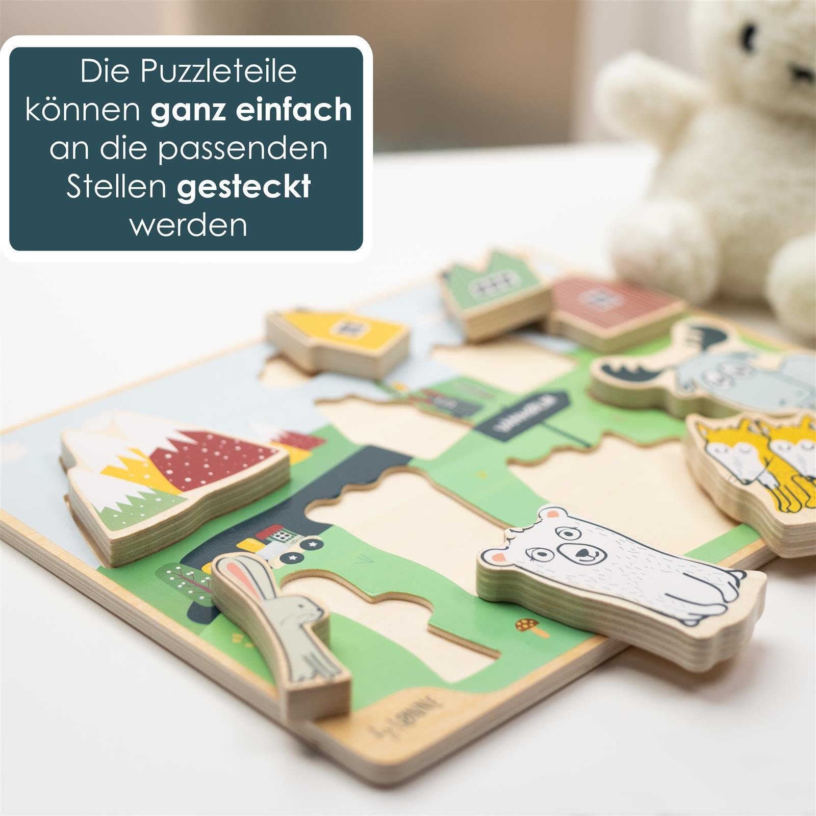 Hej Lønne Steckpuzzle Hej Lønne Steckpuzzle (wp), Puzzleteile, mit 9 großen Steckteilen - fördert Motorik und Koordination