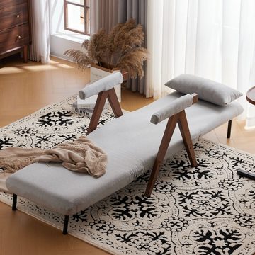 OKWISH Loungesessel Klappsessel mit Kissen, 6-fach verstellbares, umwandelbares Schlafsofa (geeignet für Zuhause und Büro)