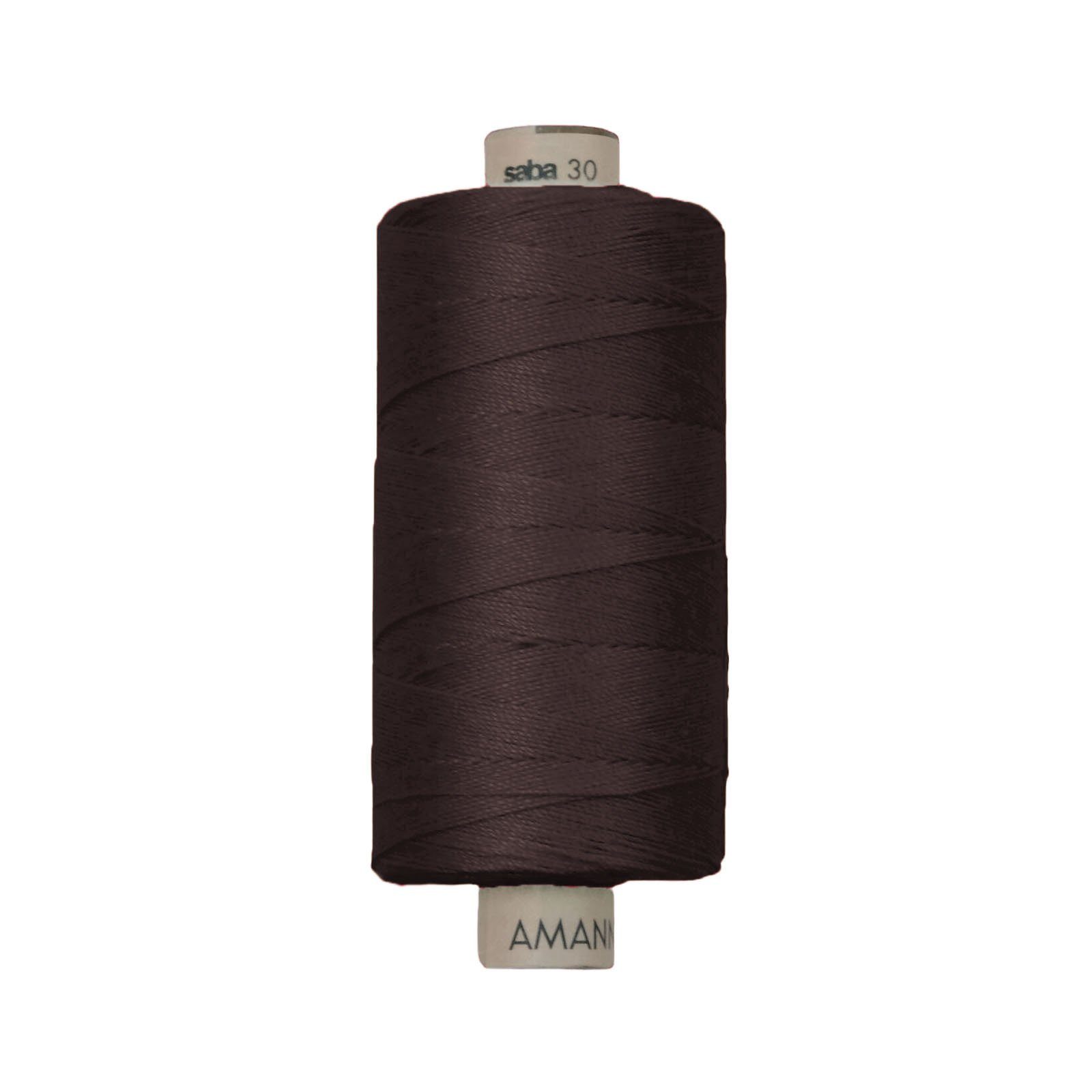 Amann Amann SABA 50 Nähgarn extra stark Mehrzwecknähgarn, dunkelbraun Nähgarn, 300 m, für feste Stoffe, Jeans, Taschen, Leder