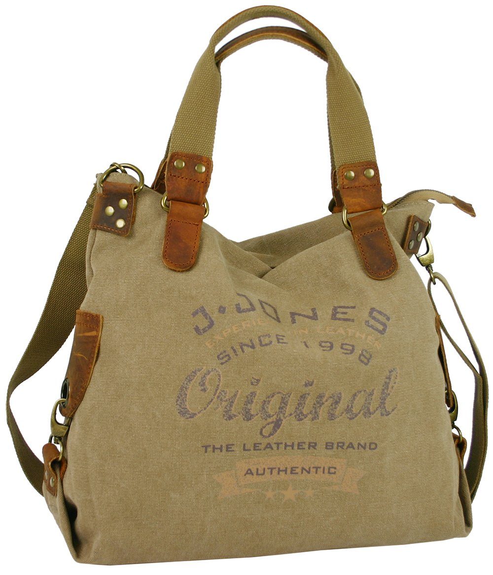 J JONES JENNIFER JONES Hobo Damen Umhängetasch aus Canvas, Große Vintage Schultertasche