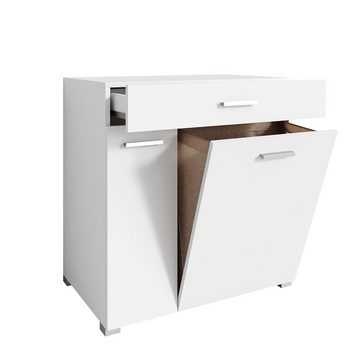 Vicco Wäscheschrank Wäschekorb Badschrank MATTEO XL 2xKipptür Weiß