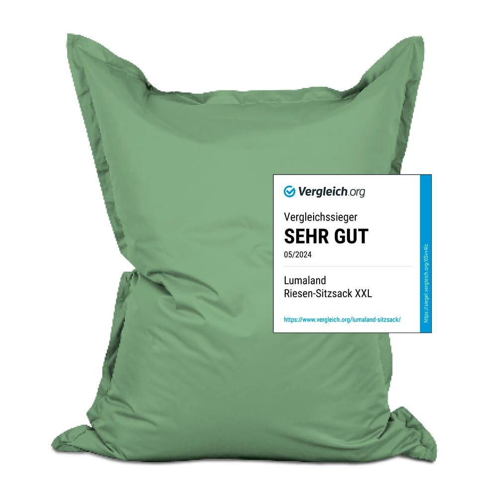 Lumaland Sitzsack XXL Bean Bag Riesen-Sitzkissen 380L 140x180cm Special Edition, Wasserfester Indoor & Outdoor BeanBag mit EPS-Perlen