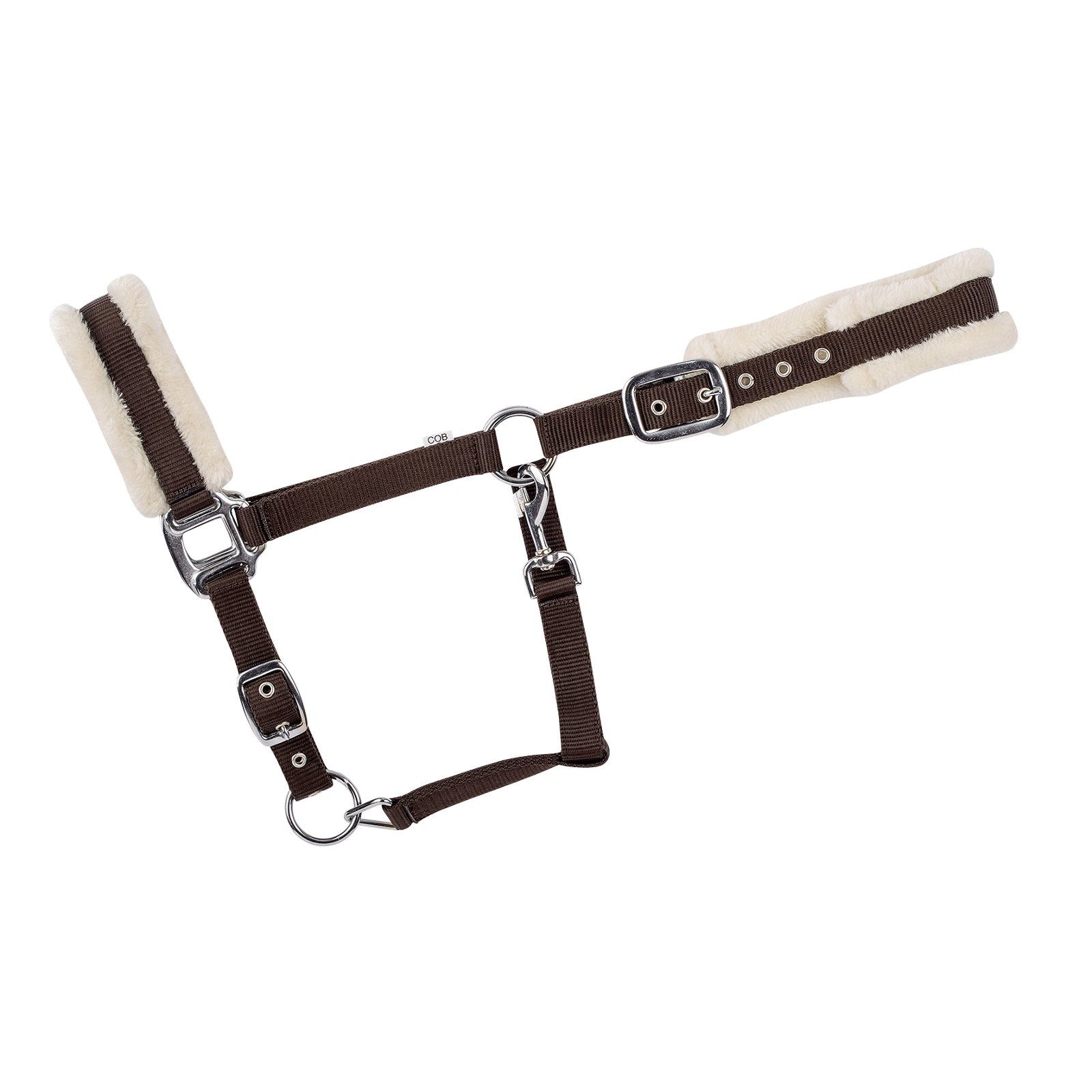 USG Halfter Halfter, unterlegt mit Kunstfell braun - Pony, unterlegt mit Kunstfell