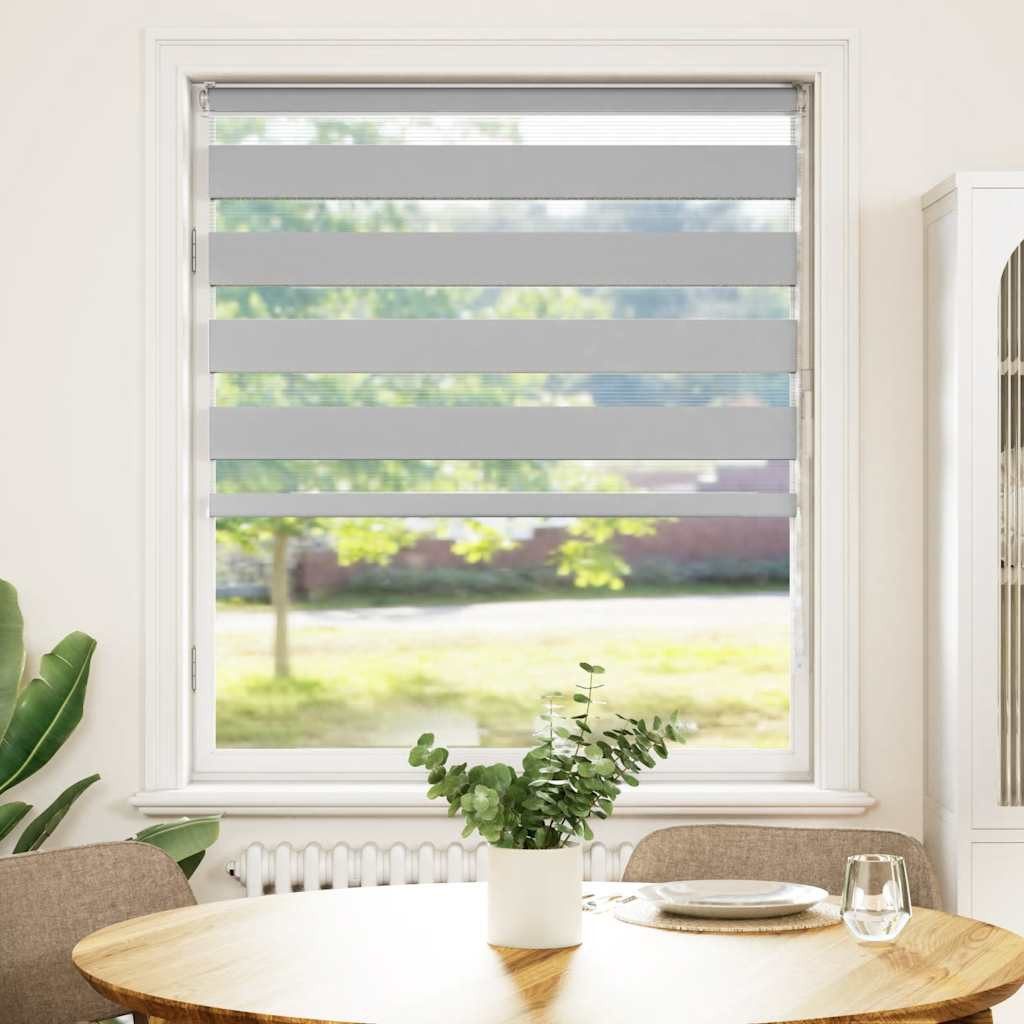 Rollo Doppelrollo Hellgrau 110x150 cm Stoffbreite 105,9 cm Polyester, vidaX günstig online kaufen