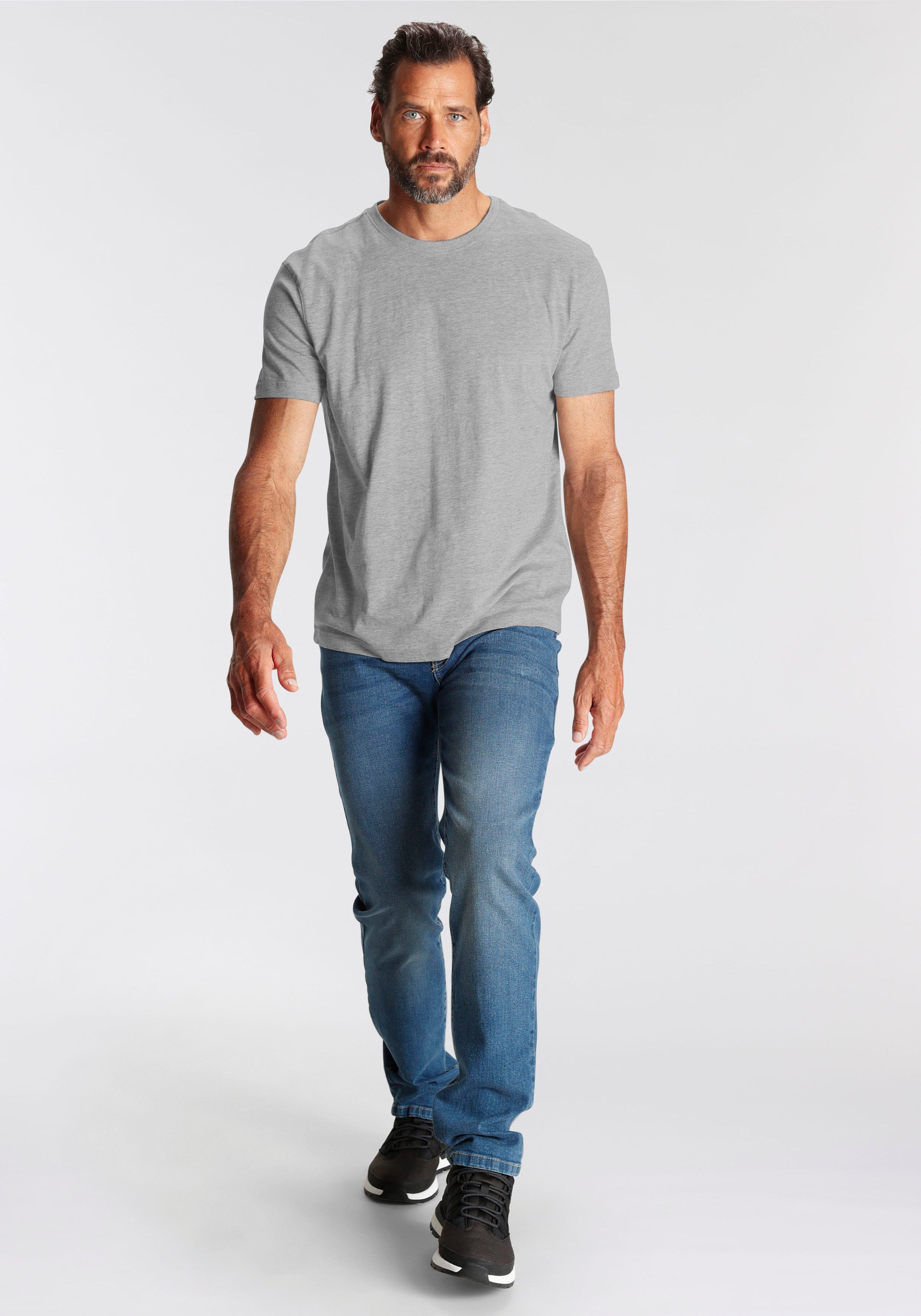 (Packung, grau-marine-schwarz T-Shirt 3-tlg., Unterzieh- Man's World als perfekt T-shirt 3er-Pack)