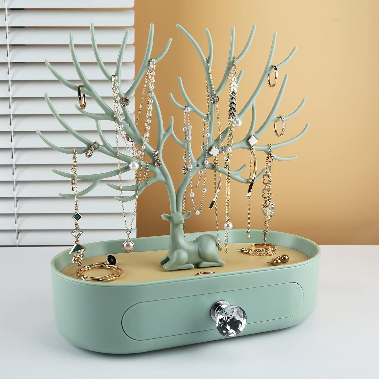LuxusKollektion Ohrring und Ketten Set Geweih Schmuckständer mit Schublade günstig online kaufen