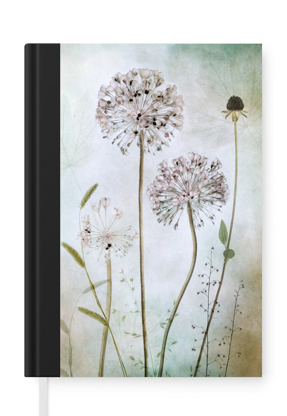 MuchoWow Notizbuch Blumen - Dekorative Zwiebel - Stilleben - Pflanzen, Journal, Merkzettel, Tagebuch, Notizheft, A5, 98 Seiten, Haushaltsbuch