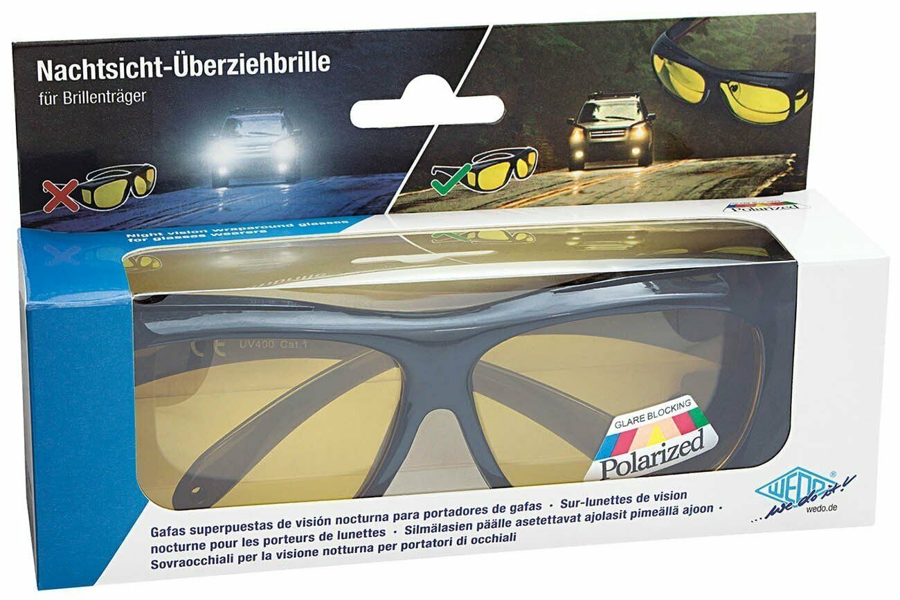 WEDO Brille Überzieh Nachtsichtbrille für Brillenträger Nachtfahrbrille