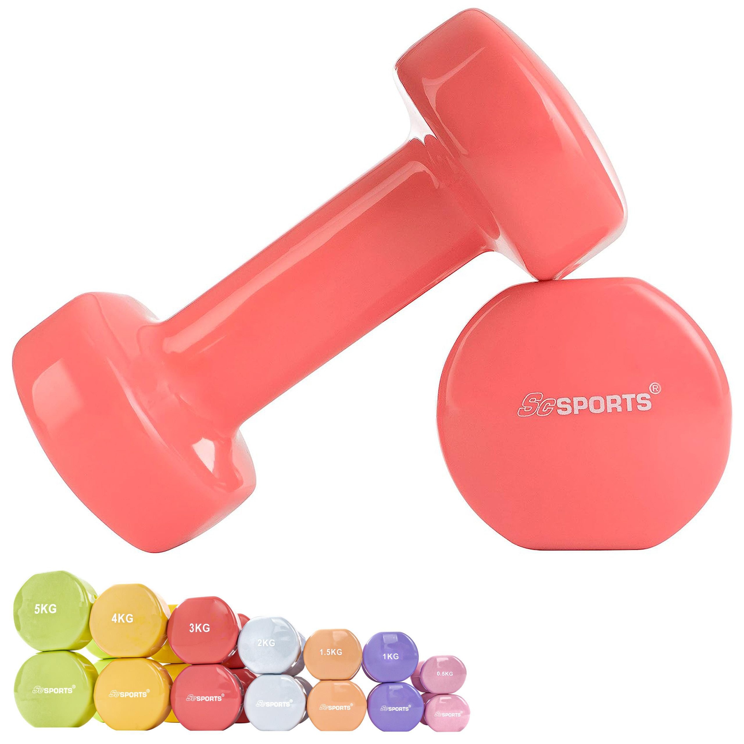 ScSPORTS® Hantel-Set Vinyl Kurzhanteln 2er Set 1-10kg Hantelset Fitness Gewichte