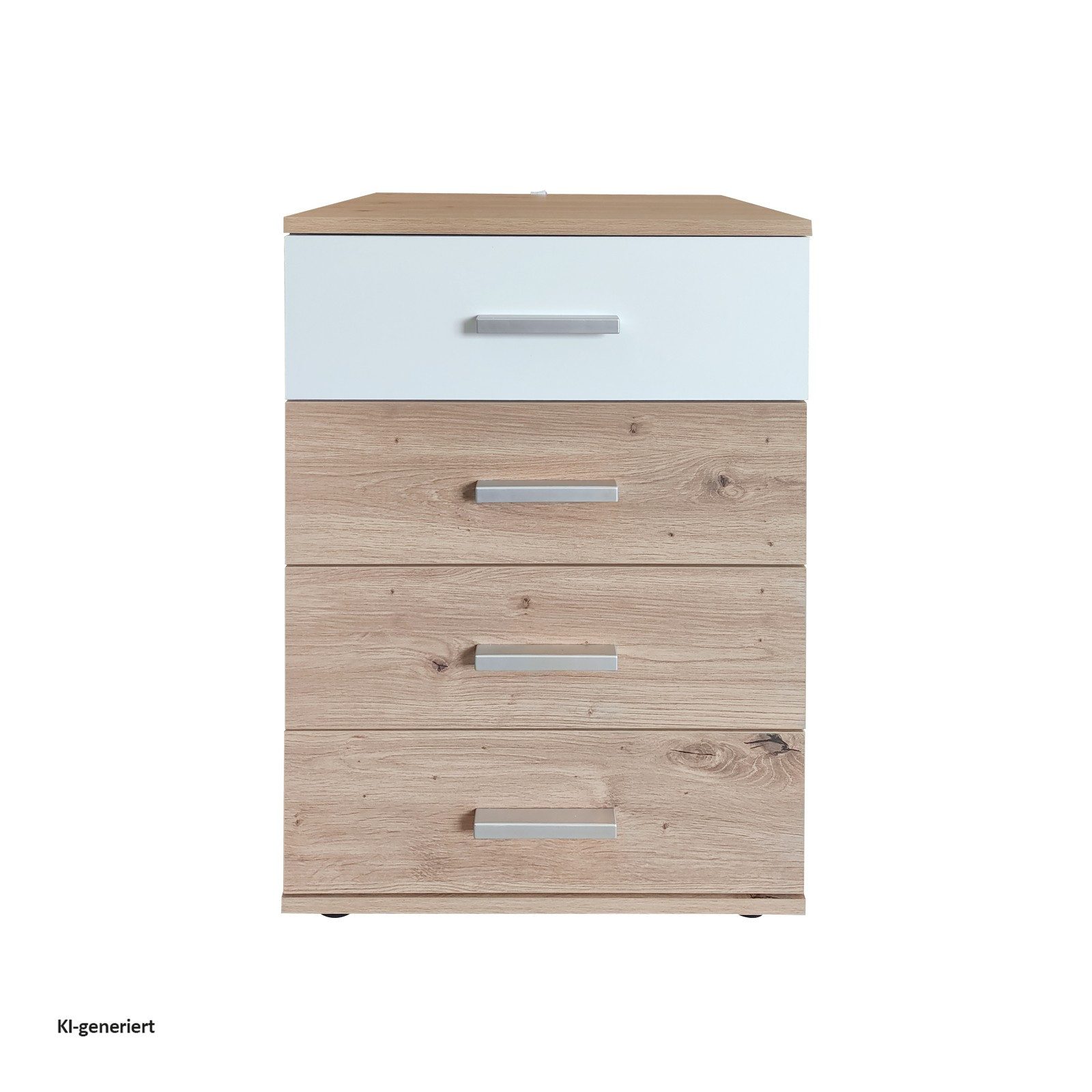 HTI-Line Nachtkommode Nachtschrank Nina mit 4 Schubladen (Stück, 1 Nachtschrank ohne Dekoration), Nachttisch Nachtkommode Nachtkonsole
