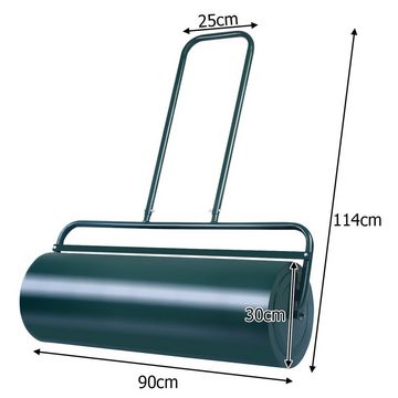 COSTWAY Rasenwalze, 90,00 cm,Schwerlasttrommel 63L, 114x90x30cm