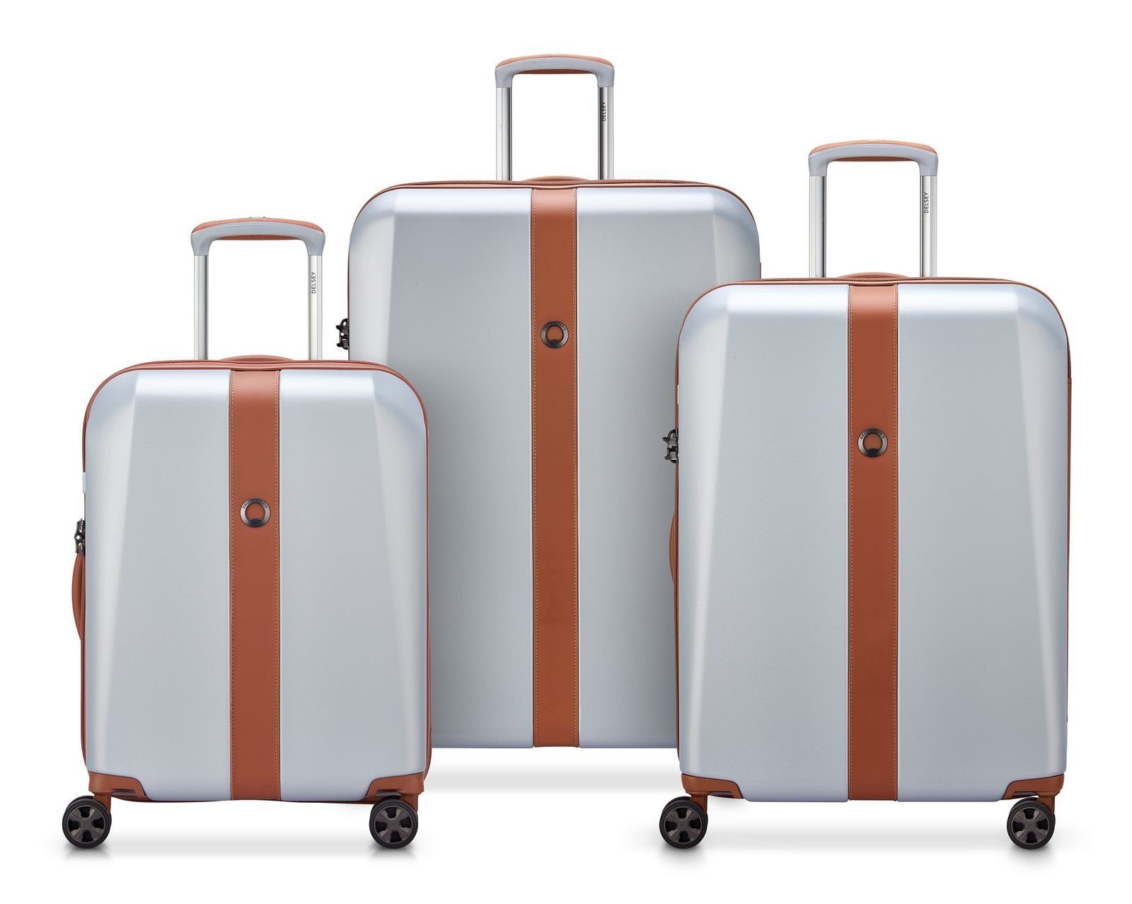 Delsey Hard 4 tlg) Trolleyset Rollen, (Set, 3 Silver 2.0, Promenade