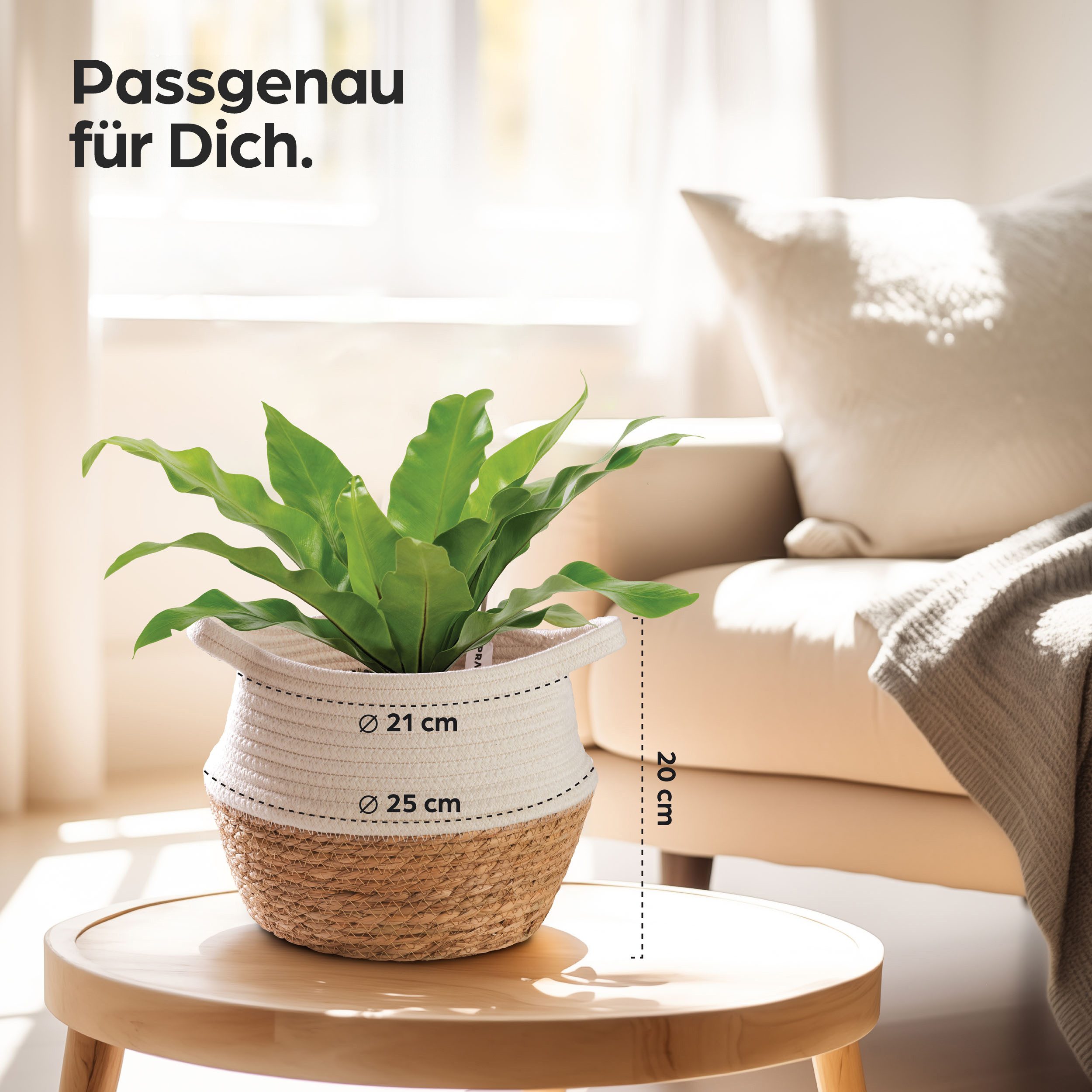 Praknu Aufbewahrungskorb Blumentopf Klein Weiß S günstig online kaufen