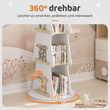 Woltu Bücherregal, 1-tlg., Kinder, Drehregal Weihnachtsbaum-Form