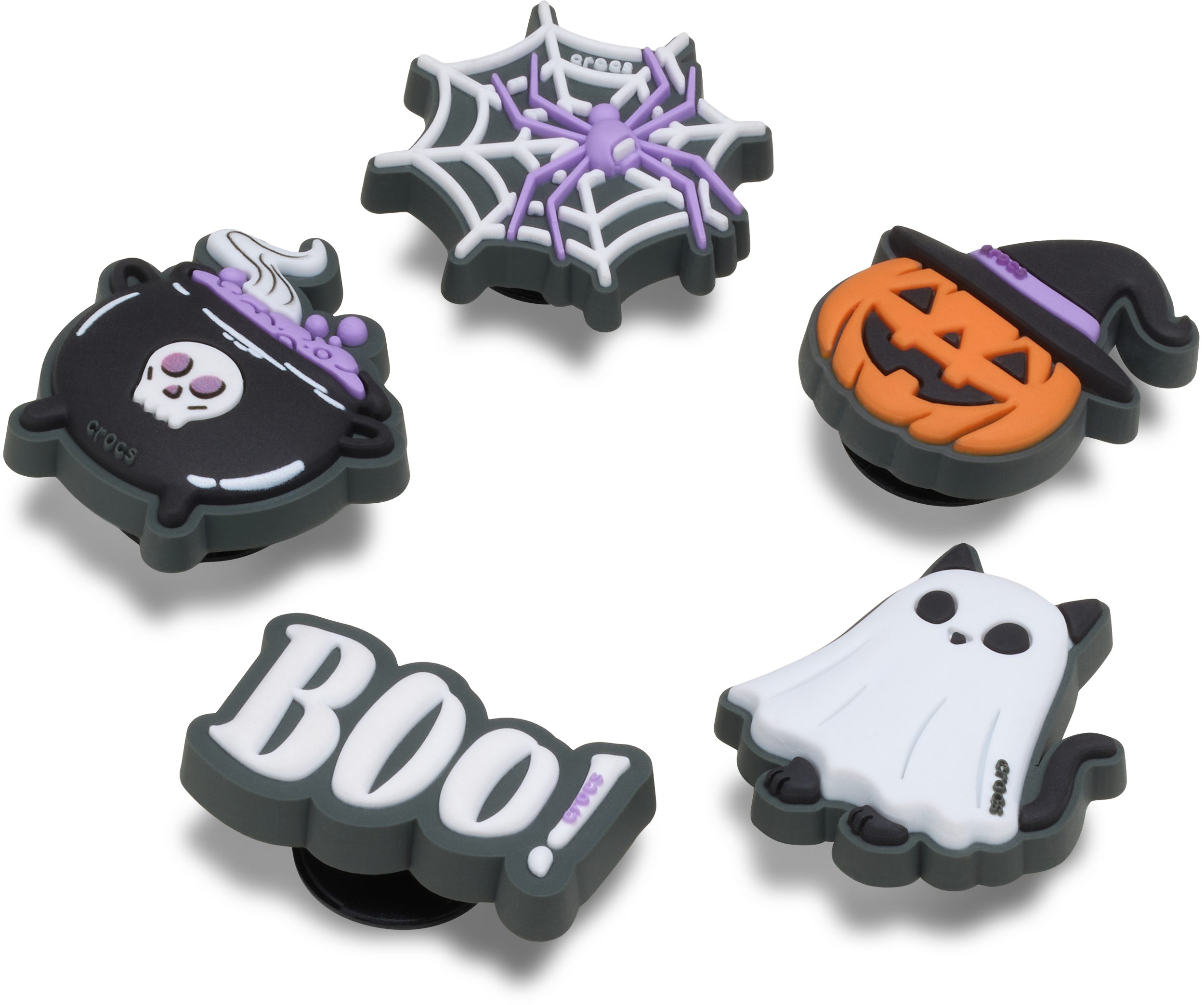 Crocs Schuhanstecker Jibbitz™ Boo Halloween (Set, 5-tlg., Kein Spielzeug. Nicht für Kinder unter 3 Jahren geeignet), Helloween Motive zum Anstecken, Charm, Anstecker für Crocs Schuhe