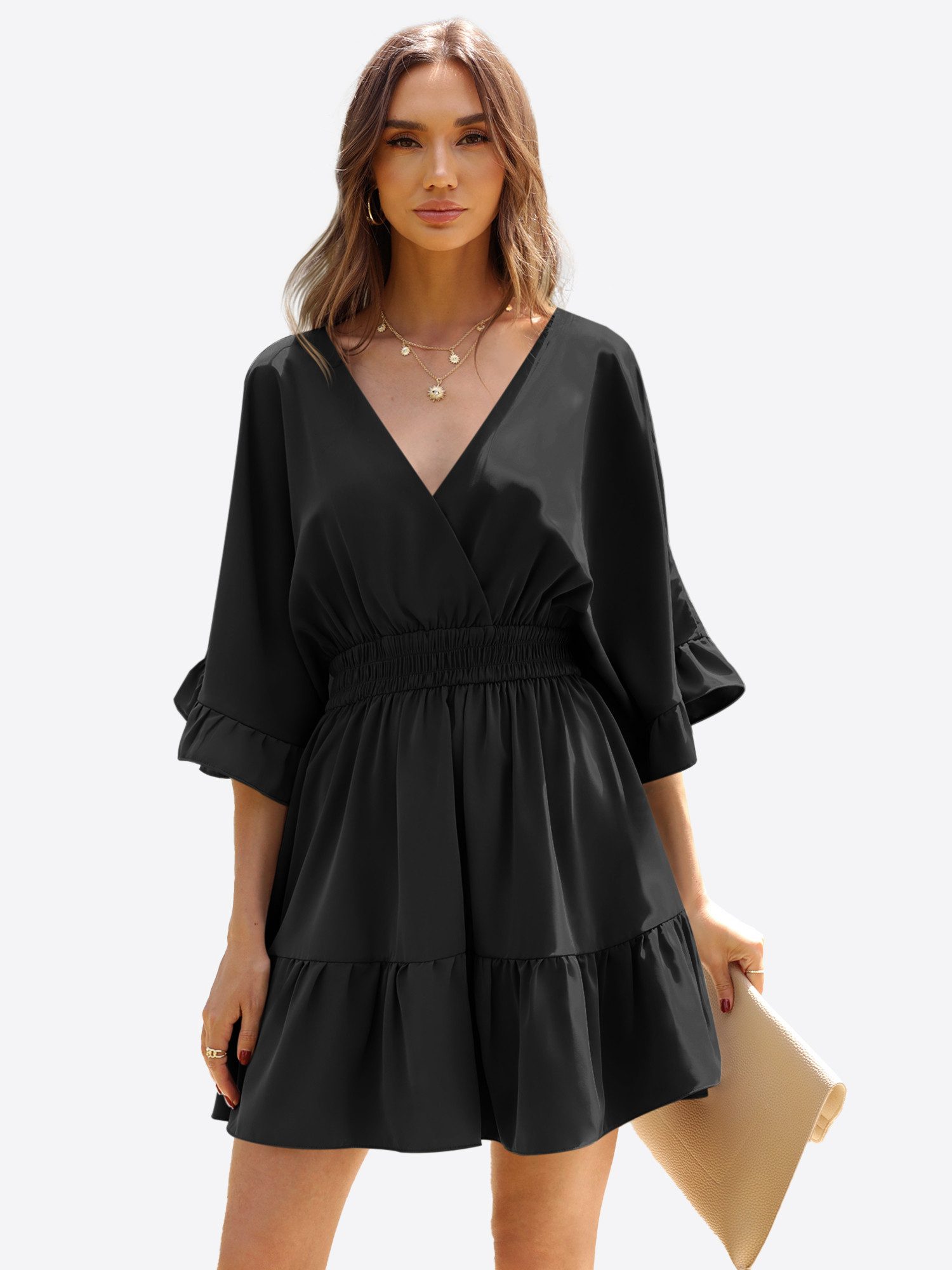 Imily Bela Sommerkleid Damen Locker Sitzendes Hoch Tailliertes Minikleid (P günstig online kaufen