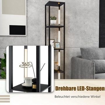 COSTWAY LED Stehlampe, Warmweiß, mit 3-stufig dimmbarer LED & Fußschalter