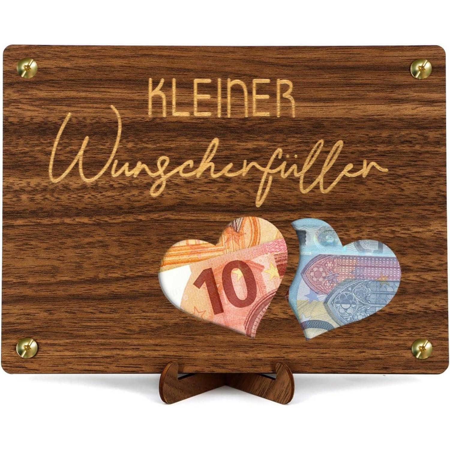 Geschenkbox Geldgeschenk Holz Wunscherfüller Geburtstag Hochzeit Herzmotiv