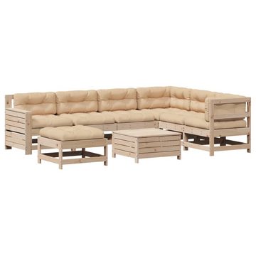 vidaXL Gartenlounge-Set 8-tlg. Garten-Lounge-Set mit Kissen Massivholz Kiefer, (1-tlg)