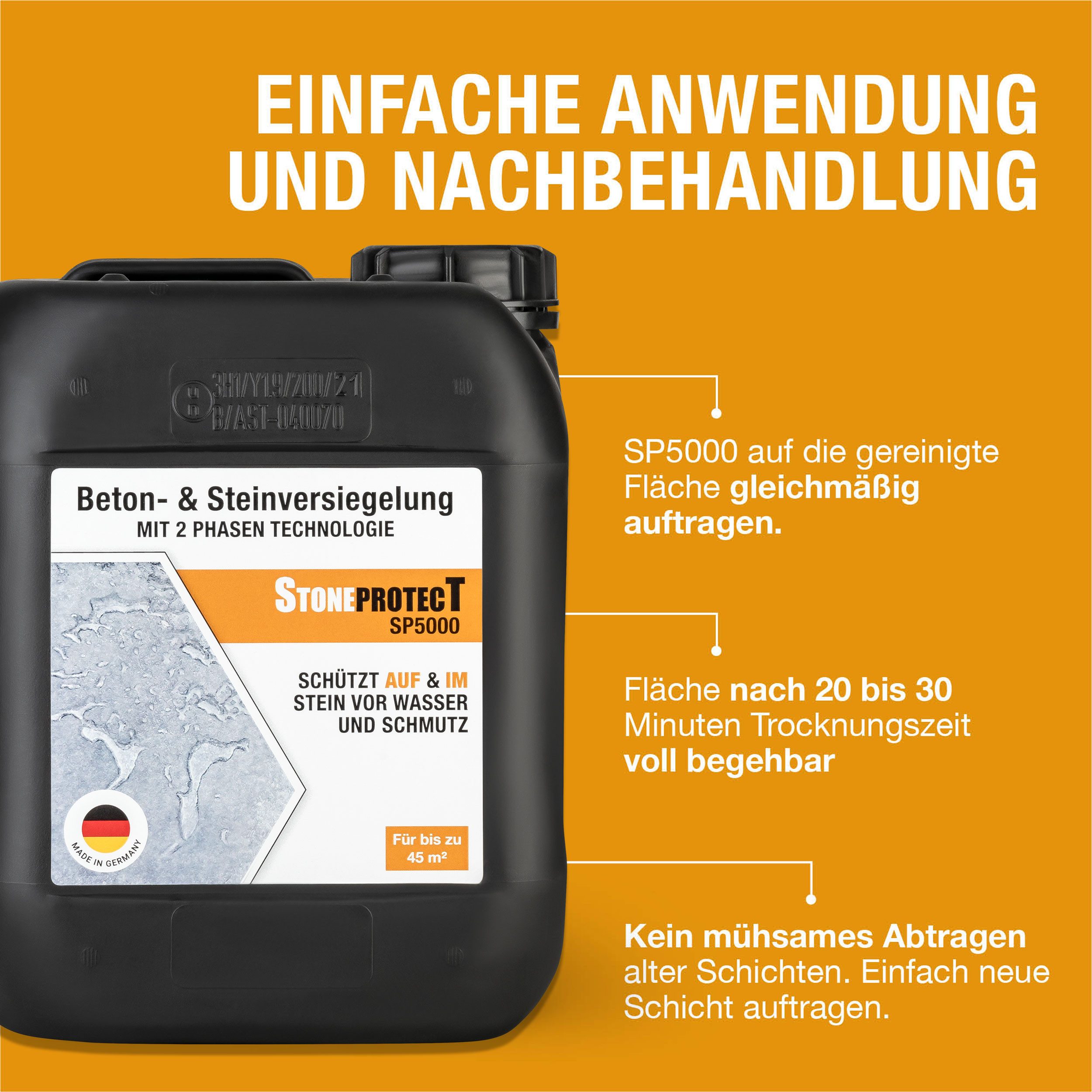 CleanglaS StoneprotecT SP5000 - 2 x 5 Liter - Steinversiegelung Naturstein-Imprägnierung