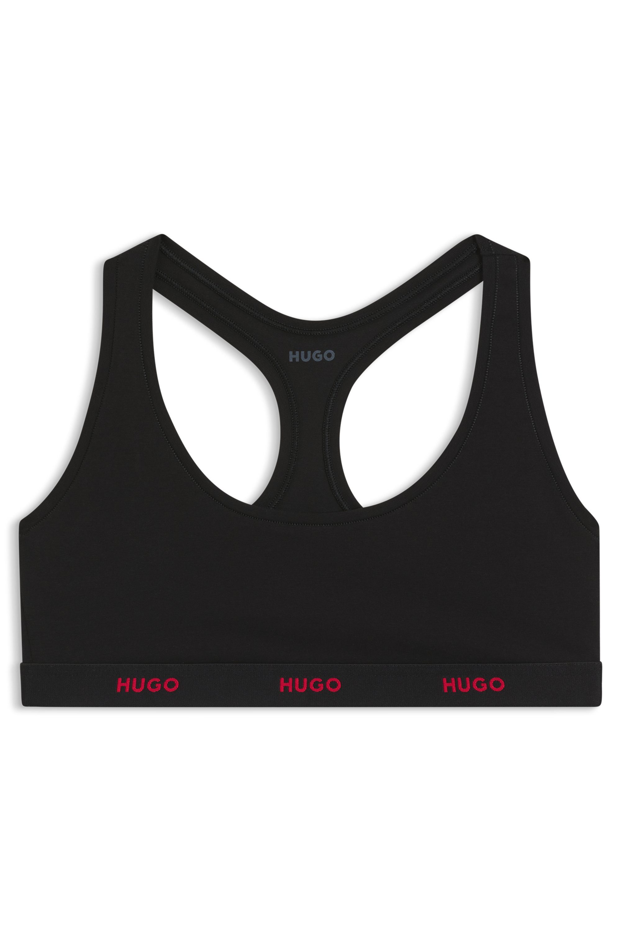 HUGO Bralette Ringerrücken, Unterbrustband mit Logoschriftzug