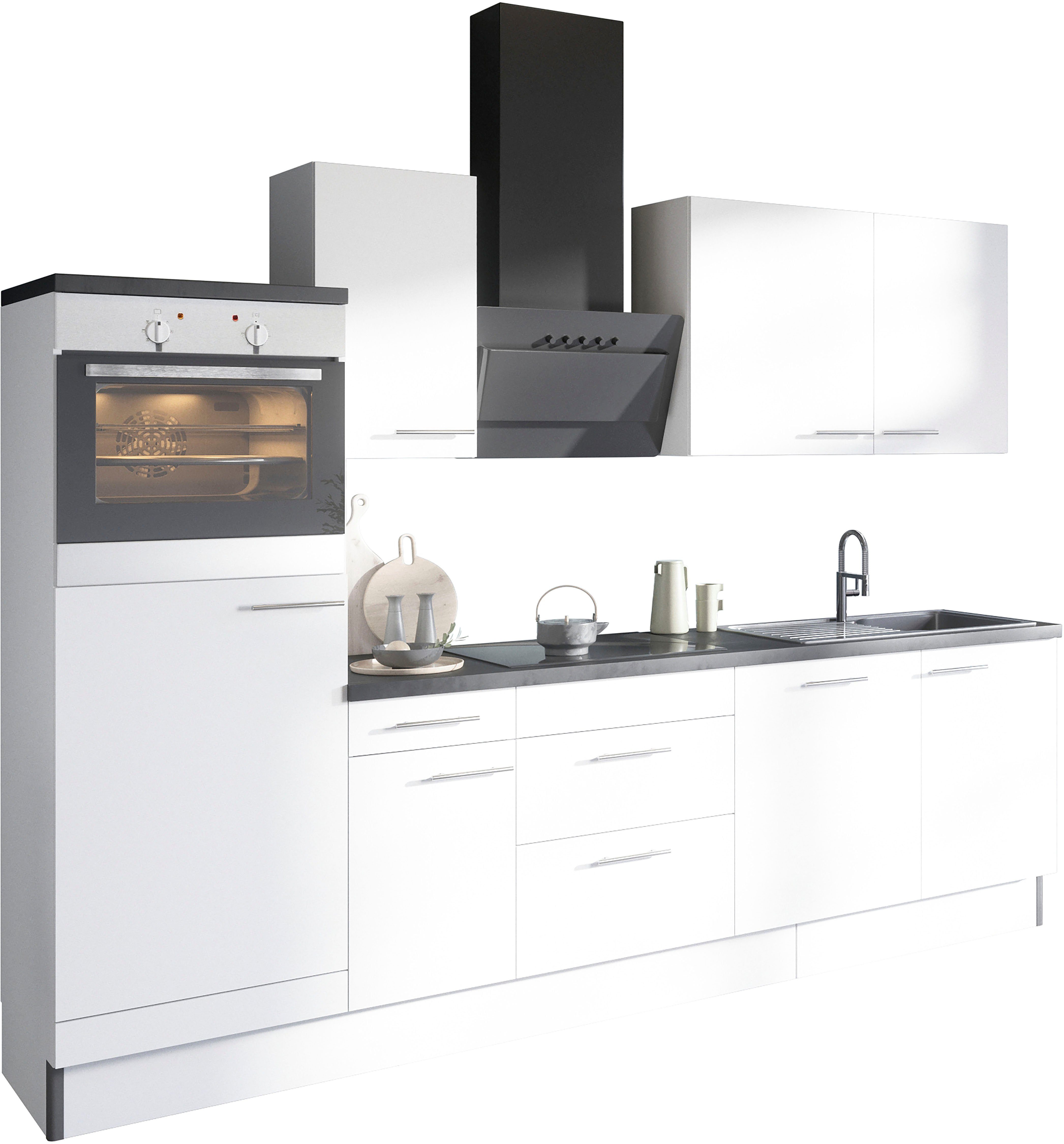Arbeitsplatte Küche Klara, mm cm, mit wahlweise 38 Breite OPTIFIT E-Geräten, mit 270 starker