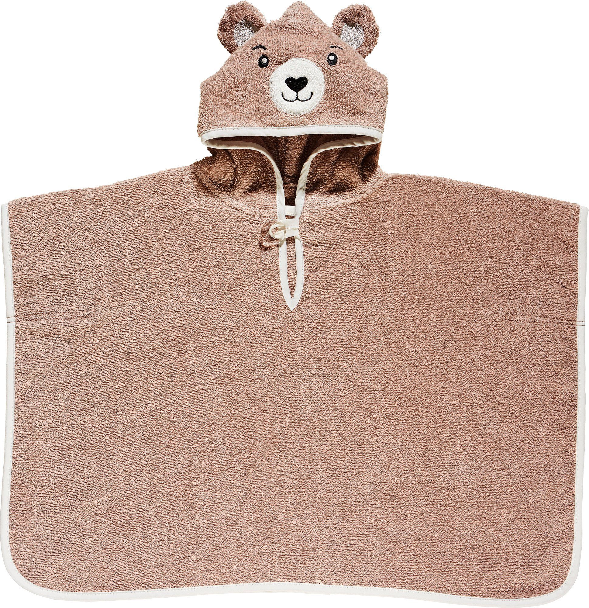Erwin Müller Kinderbademantel Kinder-Poncho "Bär", Rückenlänge: 50 cm, Frottier, mit Kapuze, default, Walk-Frottier Tiermotive: Bär