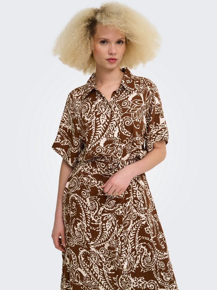 ONLY Druckkleid ONLSAFA S/S LONG BELT DRESS WVN EX Viskose, regular fit