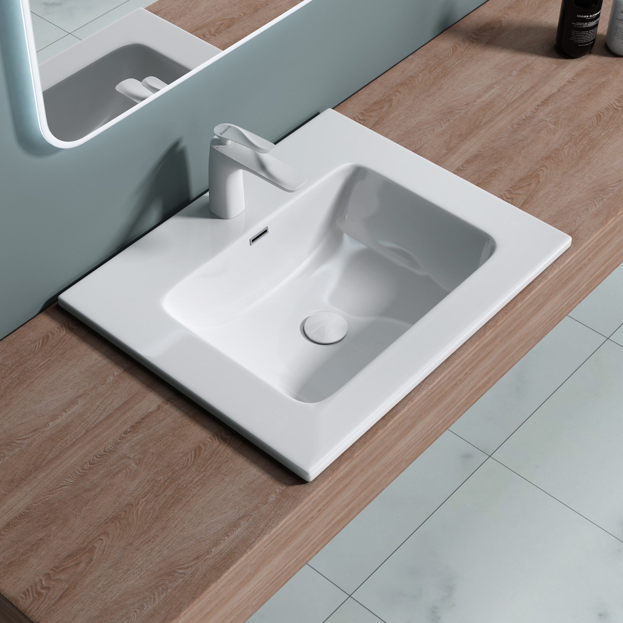 doporro Waschbecken Aufsatzwaschbecken Einbauwaschbecken aus Gussmarmor günstig online kaufen