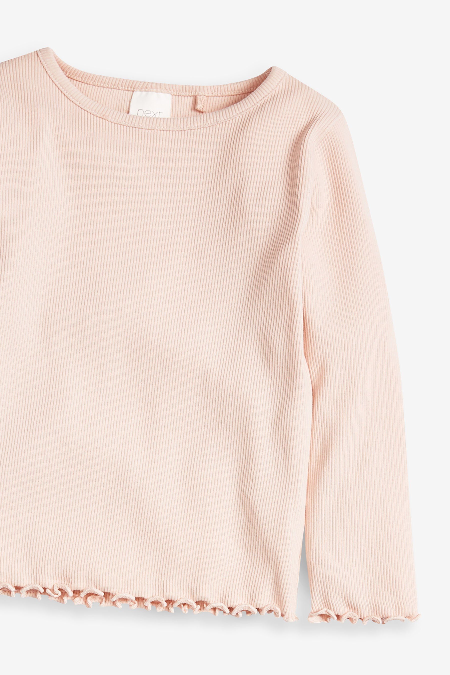 Langärmeliges (1-tlg) Next Feinripp-Shirt Langarmshirt Pale Pink