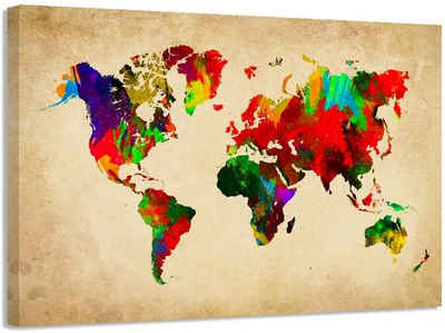 Visario Leinwandbild Wandbild auf Leinwand 80 x 60 cm aufhängfertig von Visario, Weltkarte