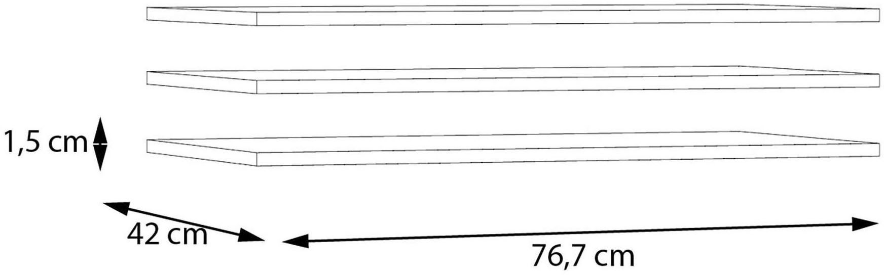 FORTE Einlegeboden (3 St), 3er Set Einlegeboden, variable Positionierung, Textilstruktur