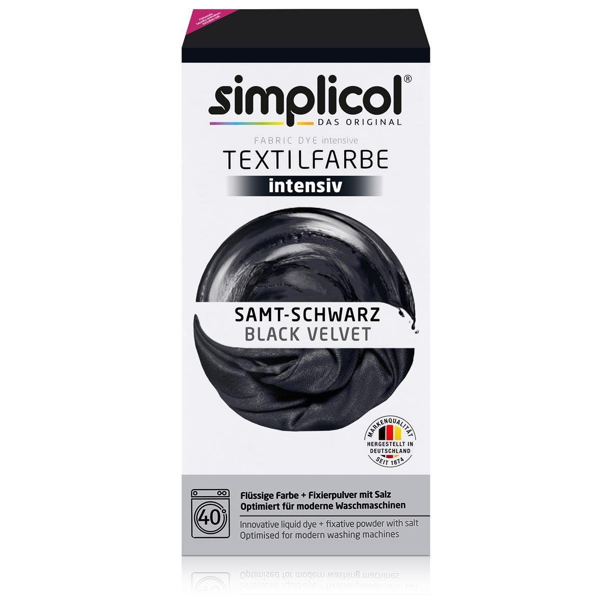 Textilfarbe Simplicol Textilfarbe intensiv Samt-Schwarz - Einfaches Färben (1er Pa