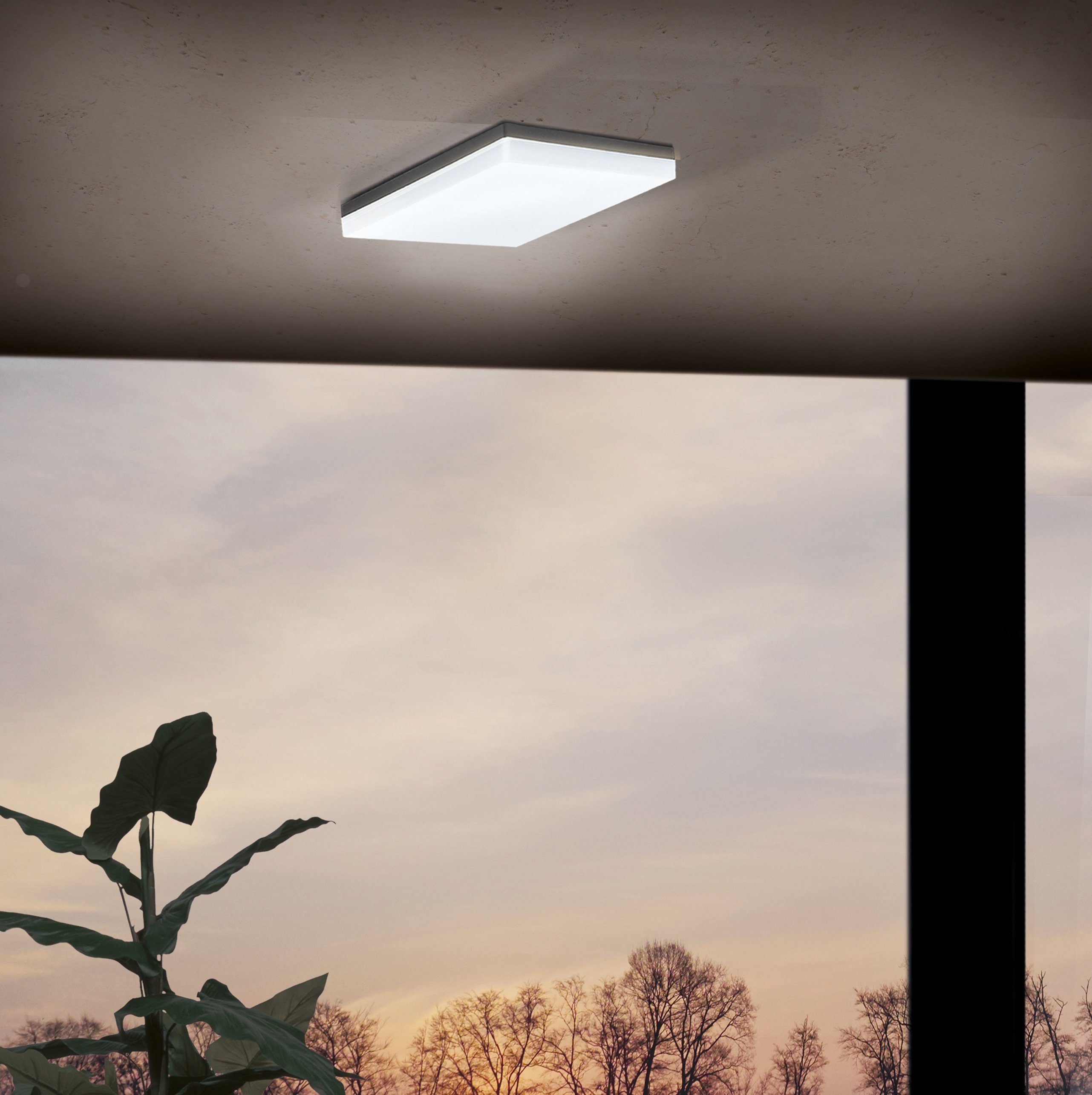 Außen-Deckenleuchte LED LED LED anthrazit/weiß tauschbar Warmweiß, SONELLA, integriert, EGLO fest