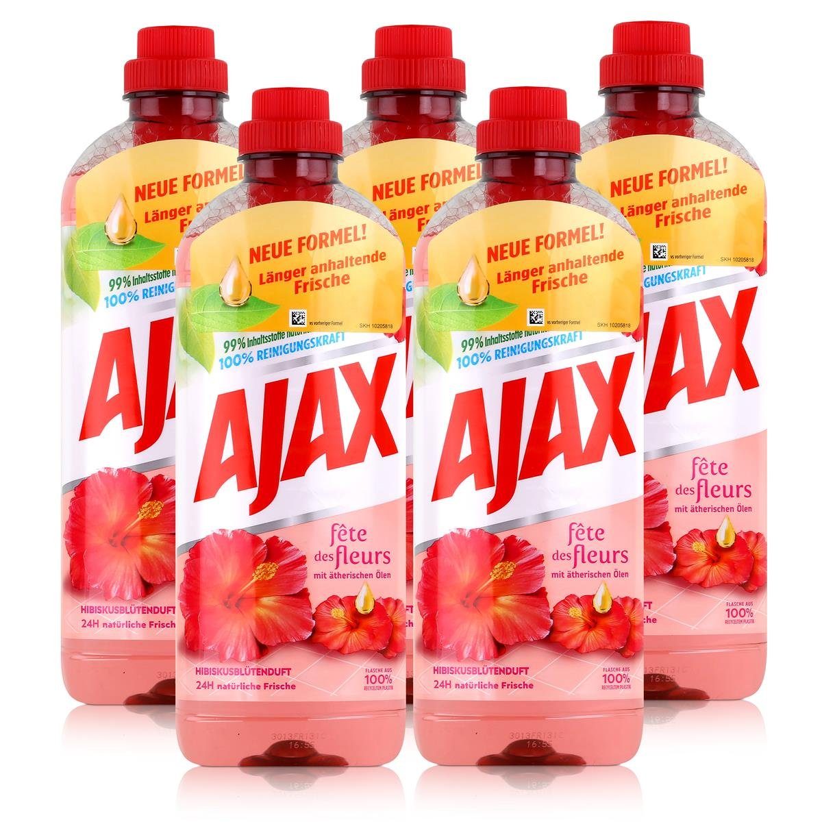 AJAX Ajax Allzweckreiniger Hibiskusblütenduft 1L - 100% Reinigungskraft (5e Allzweckreiniger | Allzweckreiniger