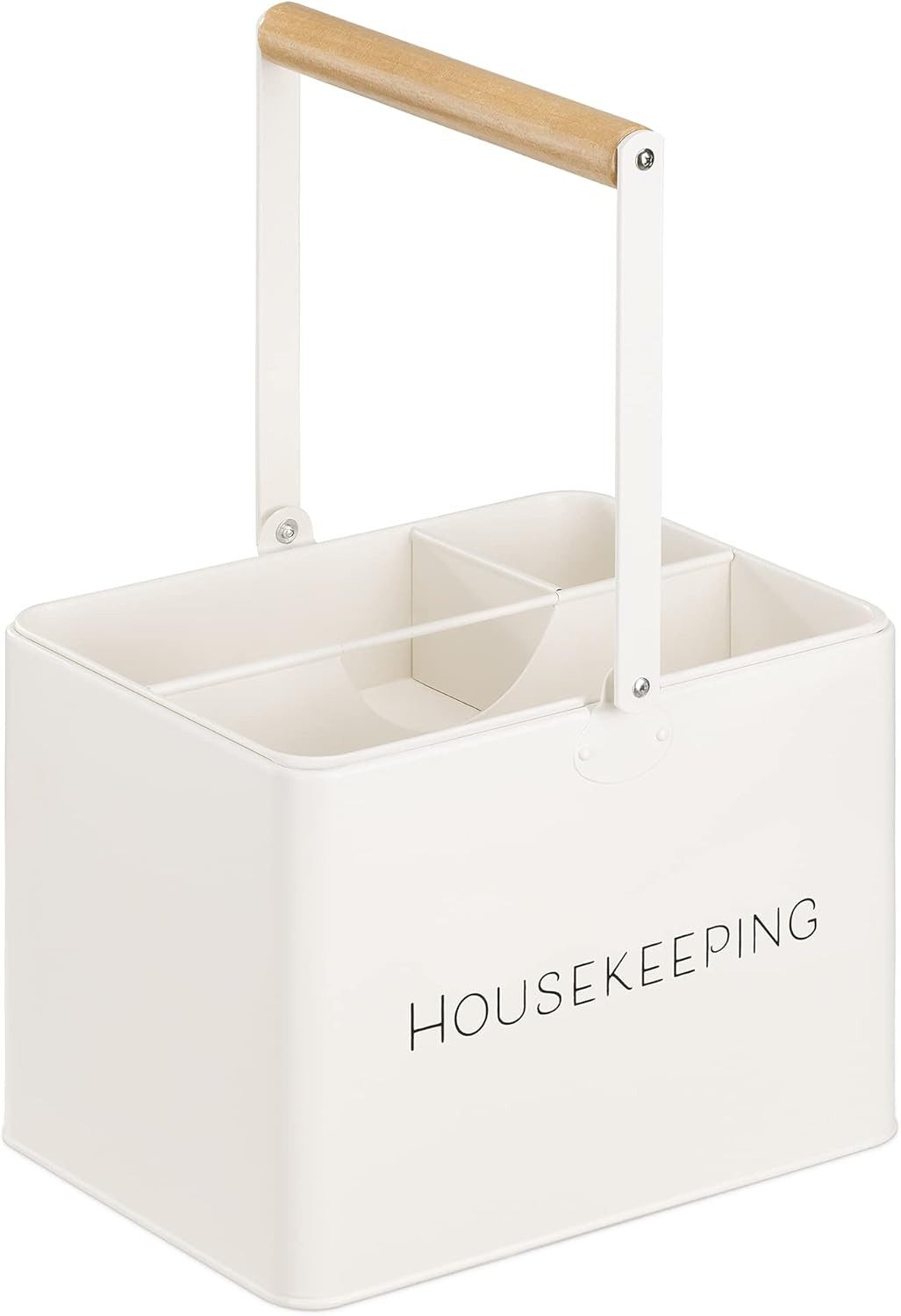 Navaris Küchenorganizer-Set Navaris Housekeeping Box mit 3 Fächern, Putzmittel Organizer, Weiß